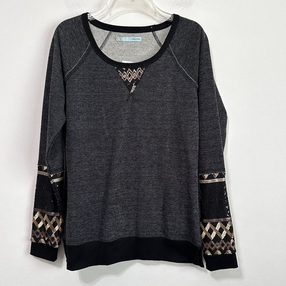 Maurices Sweater Knit Top M Gray Sequins Pullover Embellished Pullover NEW - Picture 1 of 11